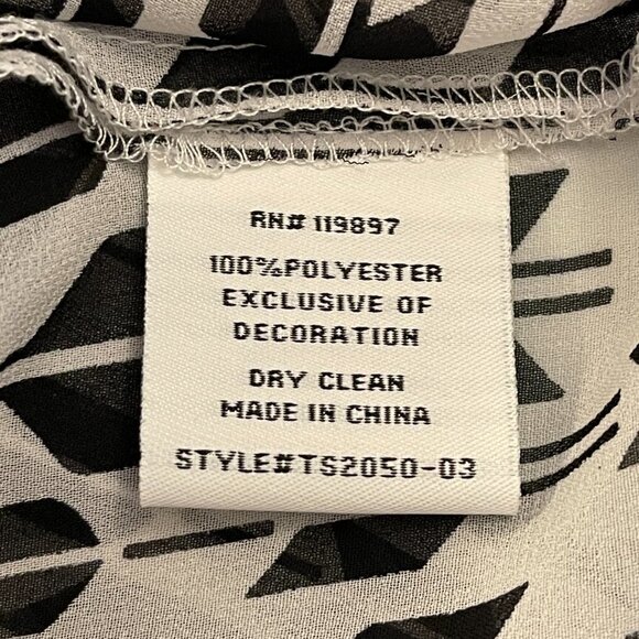 Collective Concepts Blouse Women's XS Black & White Sheer Sleeveless - Picture 12 of 12